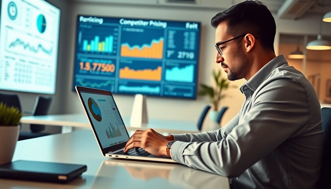Analyze competitor pricing effectively using tools in a modern office.
