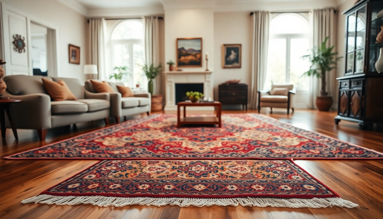 Zemmour Vintage rugs enhancing an elegant living room with intricate designs and rich colors.