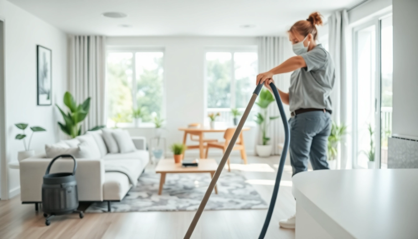Professional bond cleaning service highlighted in Brisbane, showcasing detailed housekeeping in a bright apartment.