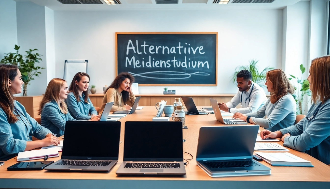 Erfahrene Schüler diskutieren Alternativen zum Medizinstudium in einem Klassenzimmer.