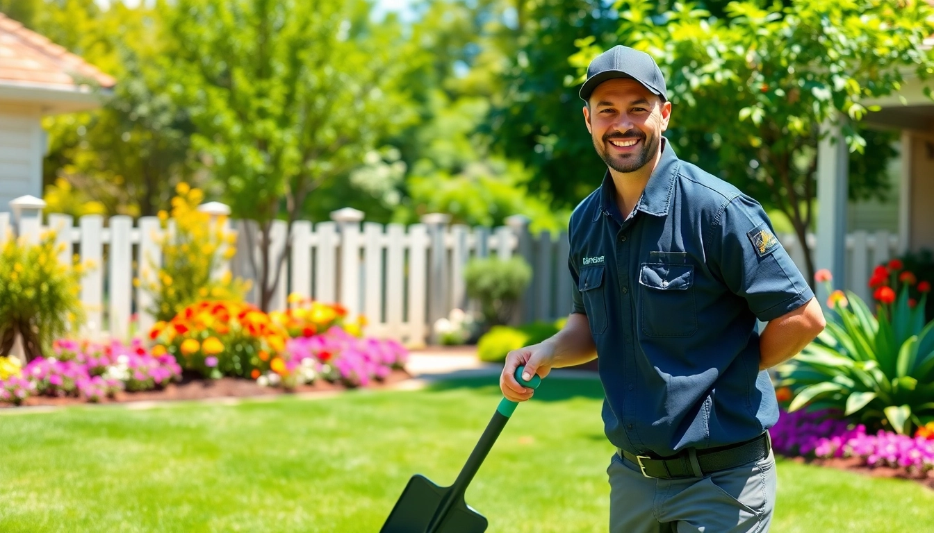 Dog poop pickup service in action, ensuring a clean environment for pets in a beautiful suburban yard.