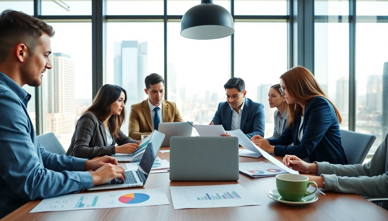 Analyzing competitor pricing research during a professional business meeting.