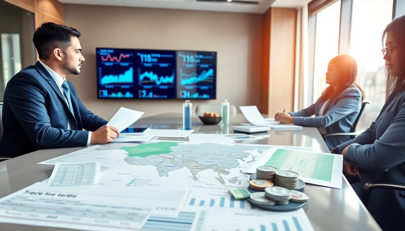 Understanding export tariffs in a trade negotiation scene with business professionals.