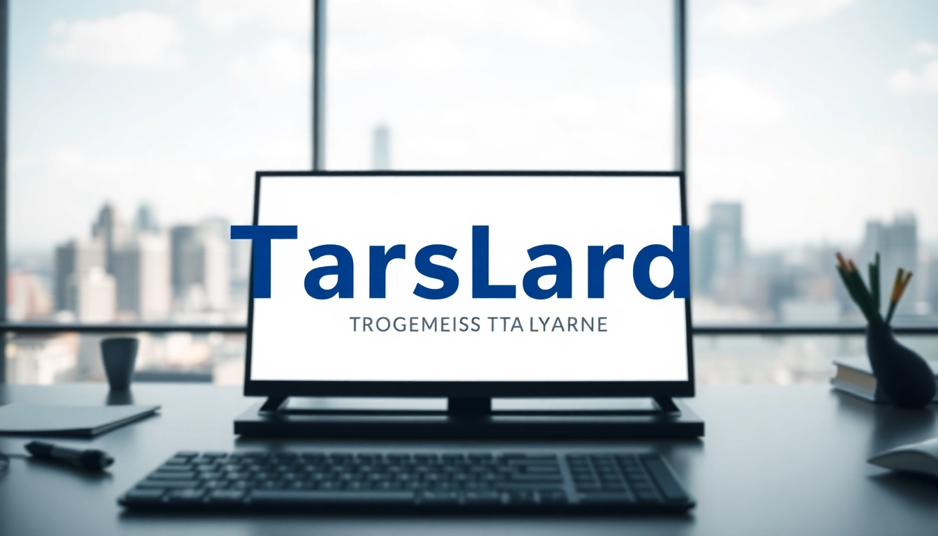 Showcasing a professional trademark logo in a modern workspace setting.