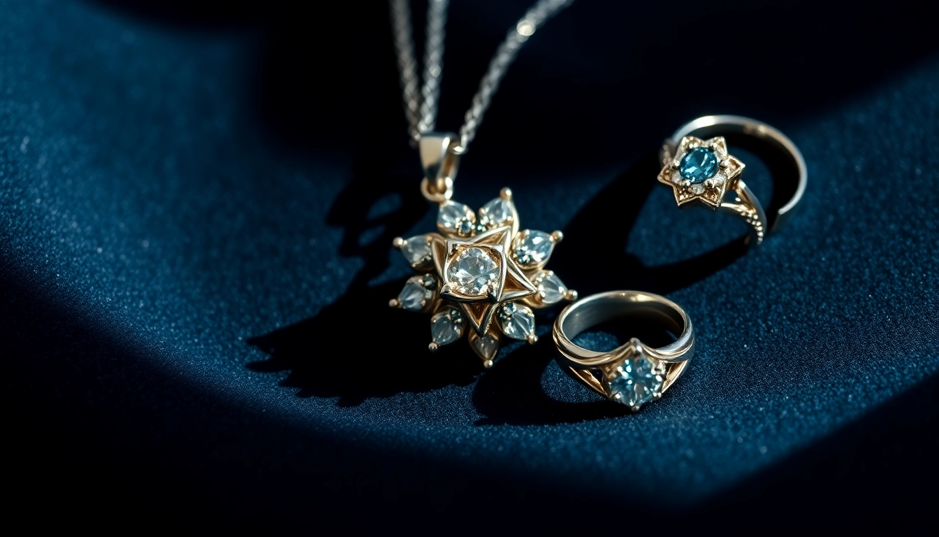 Admiring detailed silver jewelry pieces, showcasing exquisite craftsmanship and elegant design.