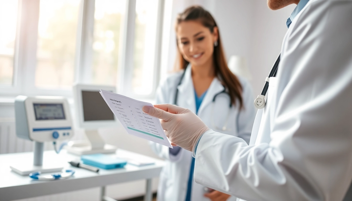 Untersuchung von Allergien durch einen Arzt mit modernem Allergietest.