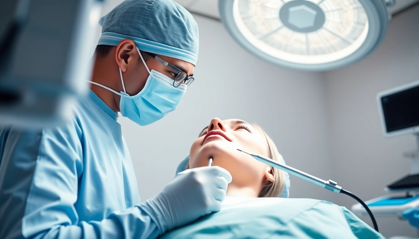 Jaw defining surgery performed with precision by a skilled surgeon in a modern operating room.