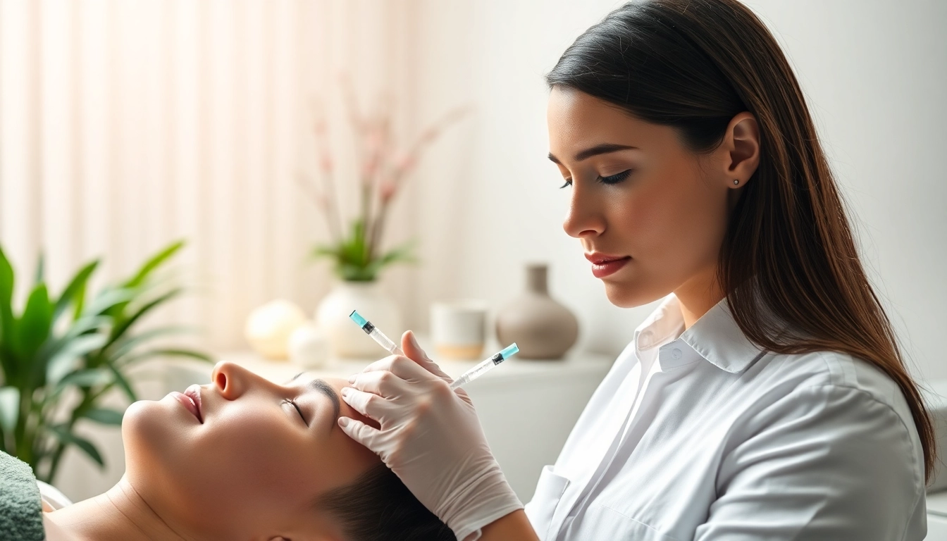 Administering med spa weight loss injections in a professional spa setting, showcasing care and expertise.