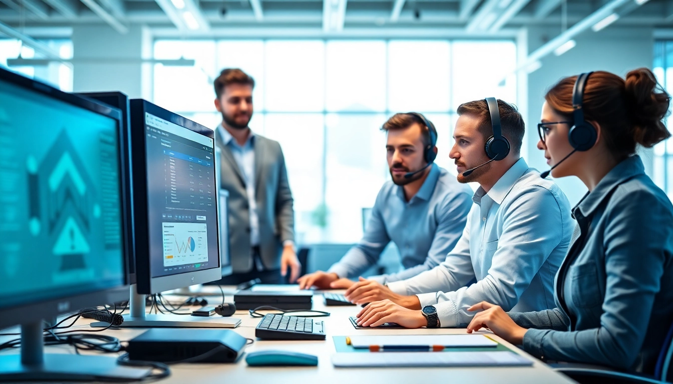 Delivering managed IT support in a collaborative office environment with technology in focus.