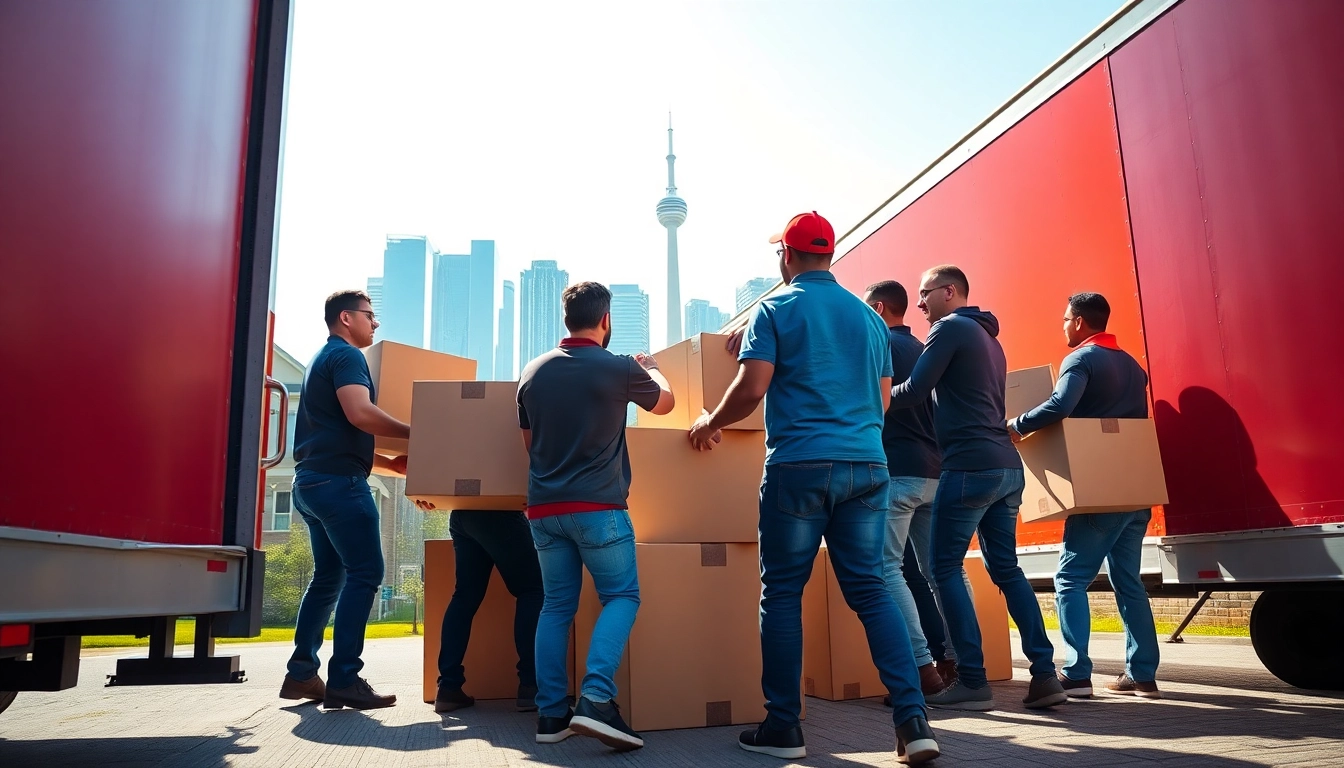 Moving Toronto with dedicated professionals loading boxes during a residential move.