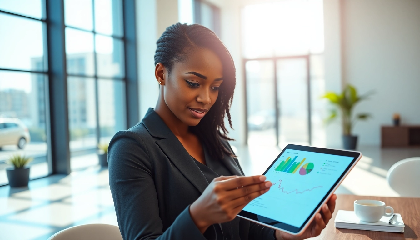 Melihat perempuan profesional yang menggunakan tablet untuk dax69 daftar dengan fokus dan detail yang jelas.
